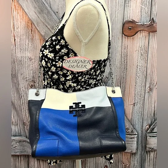 TORY BURCH Britten Patchwork Tote RARE!! 💎💎💎 - Picture 3 of 16